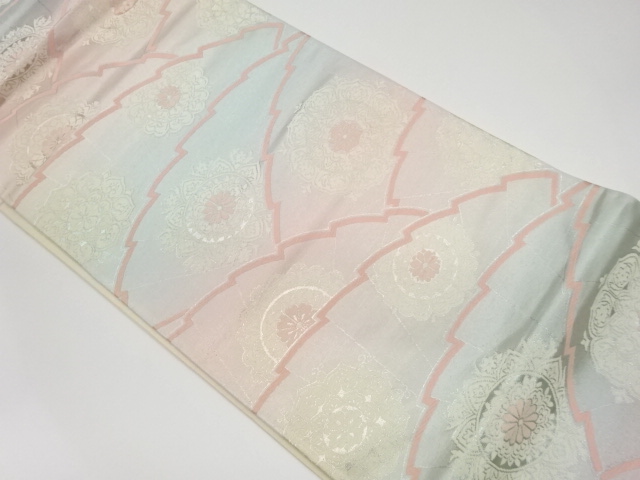 リサイクル　扇に華文模様織出し袋帯